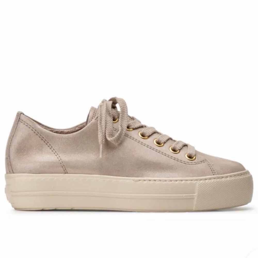 Paul Green Bixby Cachemire (Metallic Beige) Sneakers with Gold Details